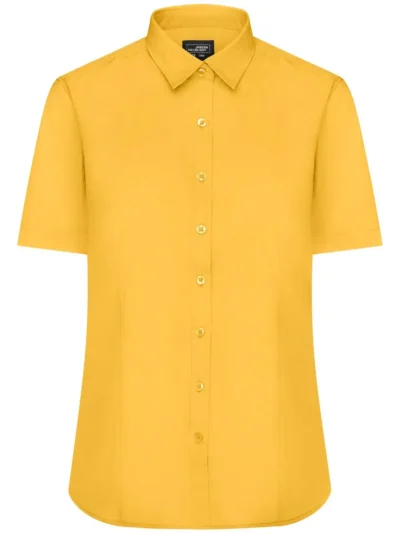 Ladies' Shirt Shortsleeve Poplin - yellow, S