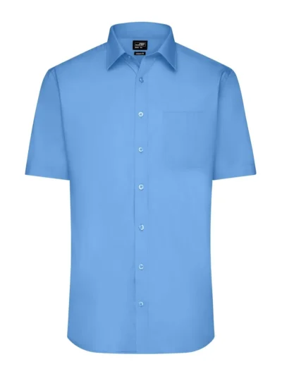 Men's Shirt Shortsleeve Poplin - aqua, XXL