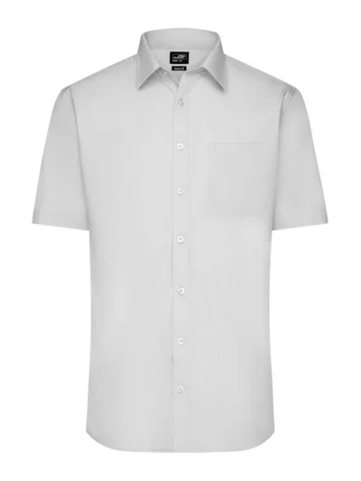 Men's Shirt Shortsleeve Poplin - light grey, XL