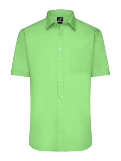 Men's Shirt Shortsleeve Poplin - lime green, S
