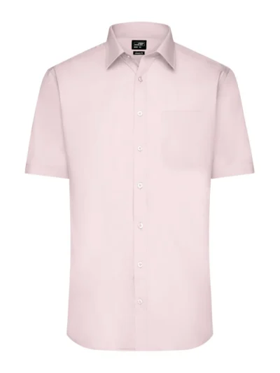 Men's Shirt Shortsleeve Poplin - light pink, XL