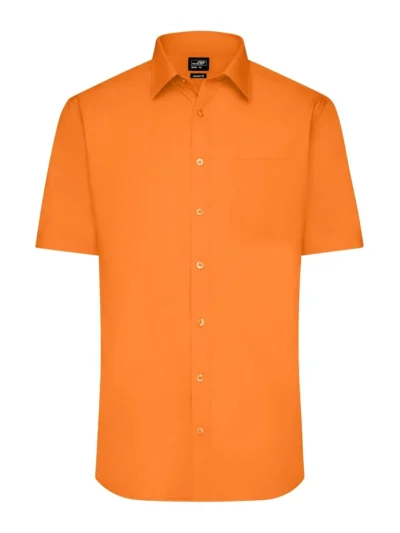 Men's Shirt Shortsleeve Poplin - orange, L
