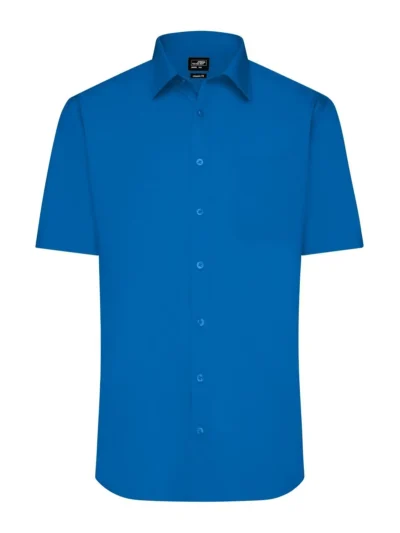 Men's Shirt Shortsleeve Poplin - royal, 4XL