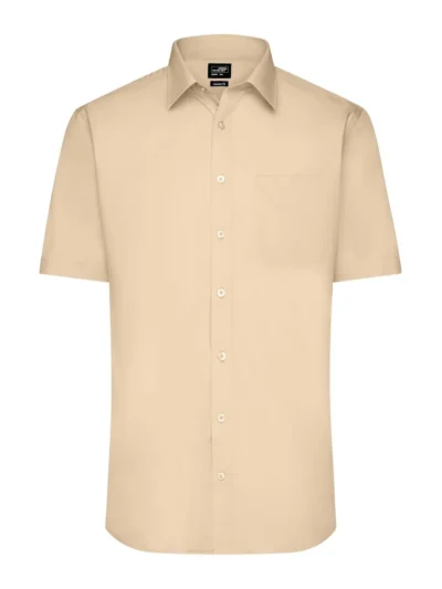 Men's Shirt Shortsleeve Poplin - stone, XL