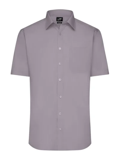 Men's Shirt Shortsleeve Poplin - steel, 3XL