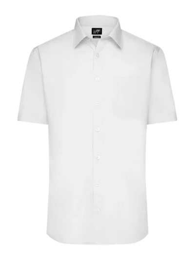 Men's Shirt Shortsleeve Poplin - white, XXL