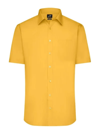 Men's Shirt Shortsleeve Poplin - yellow, L