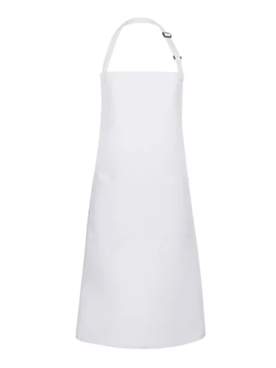 Bistro Apron Basic With Buckle And Pocket - white, UNICA