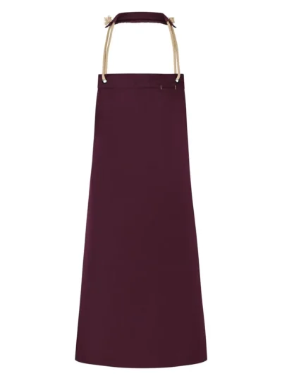 Bib Apron with cords 70 x 85 cm - aubergine, UNICA