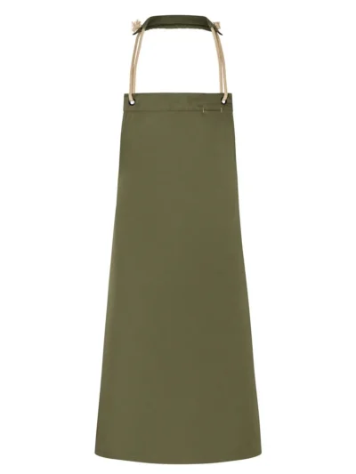 Bib Apron with cords 70 x 85 cm - moss green, UNICA
