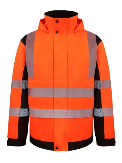 Hi-Vis Softshell Rain Jacket Printable Copenhagen - ORANGE/BLACK, XL