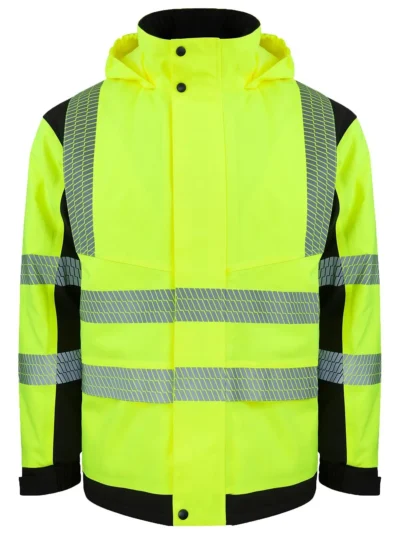 Hi-Vis Softshell Rain Jacket Printable Copenhagen - yellow/black, M