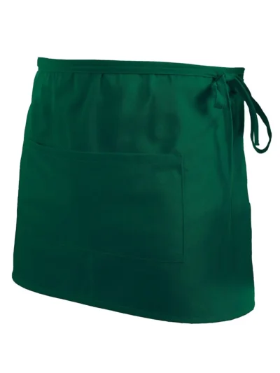 Basic Half Apron With Pocket - bottle green, UNICA