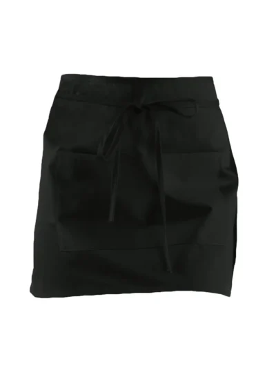 Basic Half Apron With Pocket - black, UNICA