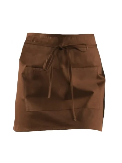 Basic Half Apron With Pocket - brown, UNICA