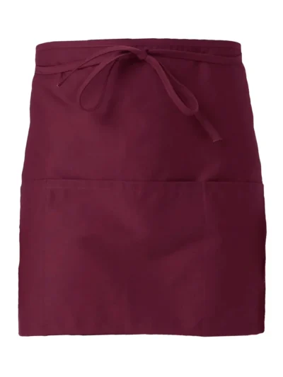 Half apron with large pocket - burgundy, UNICA