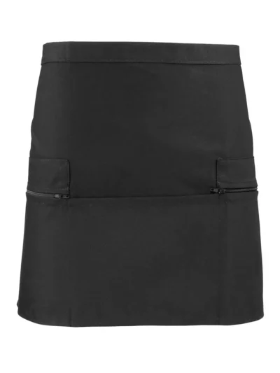 Zip Pocket Waist Apron - black, UNICA