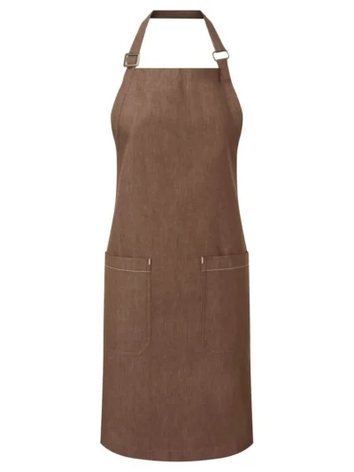 Organic Denim Fairtrade Bib Apron - brown denim, UNICA