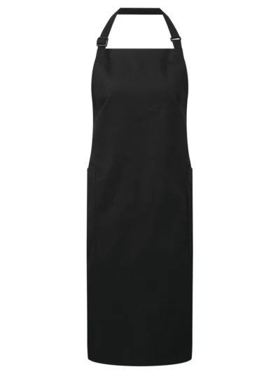 Recycled and Organic Fairtrade Bib Apron - black, UNICA
