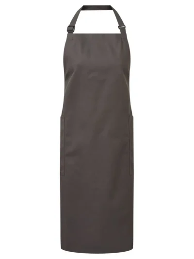 Recycled and Organic Fairtrade Bib Apron - dark grey, UNICA