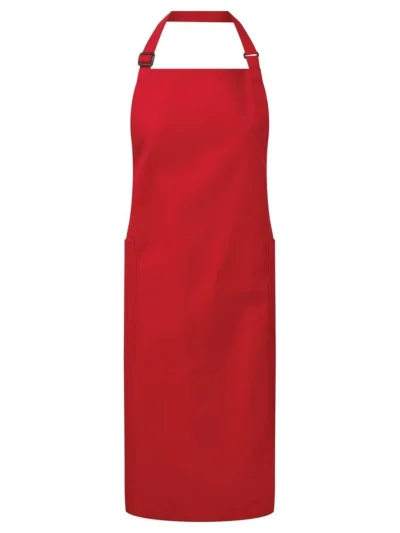 Recycled and Organic Fairtrade Bib Apron - red, UNICA