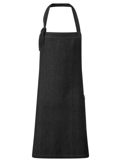 'Regenerate' Sustainable Bib Apron - black denim, UNICA