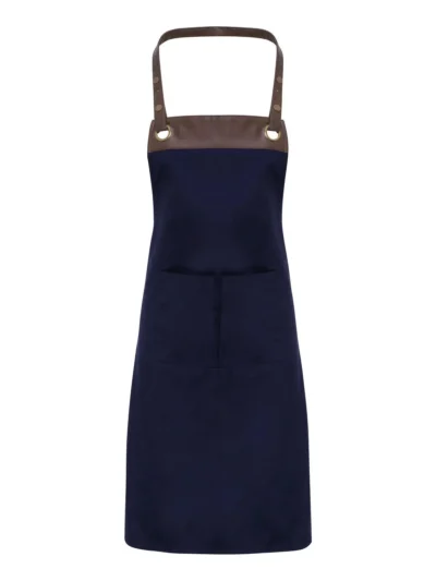 Espresso Bib Apron - navy/brown, UNICA