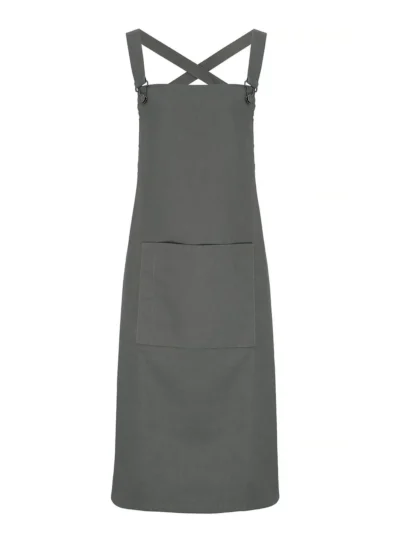 Cross Back "Barista" Bib Apron - dark grey, UNICA