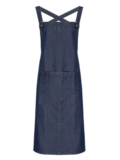 Cross Back "Barista" Bib Apron - indigo denim, UNICA