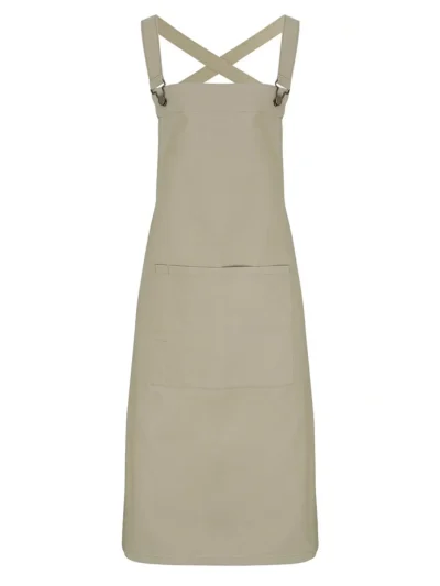 Cross Back "Barista" Bib Apron - khaki, UNICA