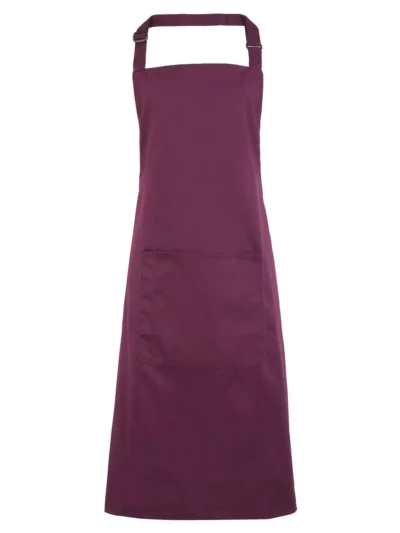 Colours Bib Apron With Pocket - aubergine, UNICA