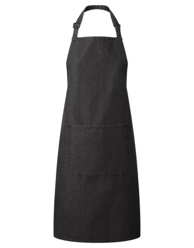 Colours Bib Apron With Pocket - black denim, UNICA