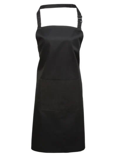 Colours Bib Apron With Pocket - black, UNICA