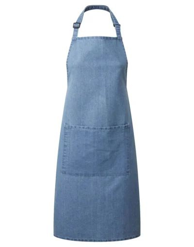 Colours Bib Apron With Pocket - blue denim, UNICA
