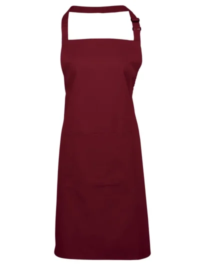 Colours Bib Apron With Pocket - burgundy, UNICA