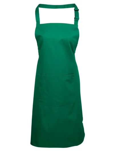 Colours Bib Apron With Pocket - emerald, UNICA