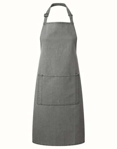 Colours Bib Apron With Pocket - grey denim, UNICA