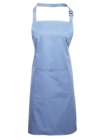 Colours Bib Apron With Pocket - mid blue, UNICA