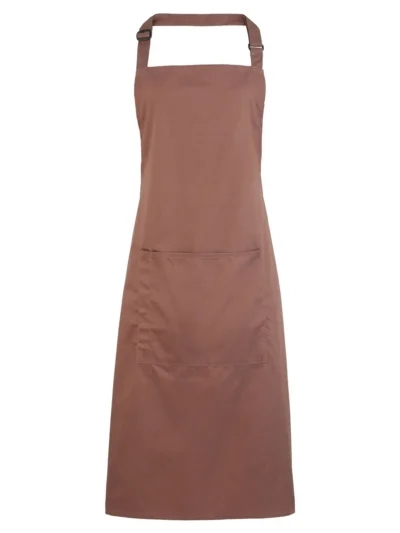 Colours Bib Apron With Pocket - mocha, UNICA