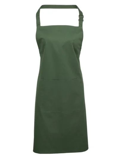 Colours Bib Apron With Pocket - moss, UNICA