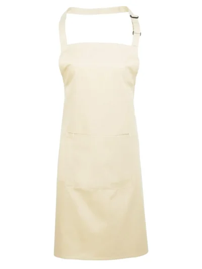 Colours Bib Apron With Pocket - natural, UNICA