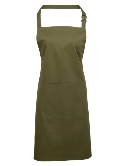 Colours Bib Apron With Pocket - olive, UNICA