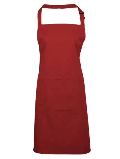 Colours Bib Apron With Pocket - red, UNICA