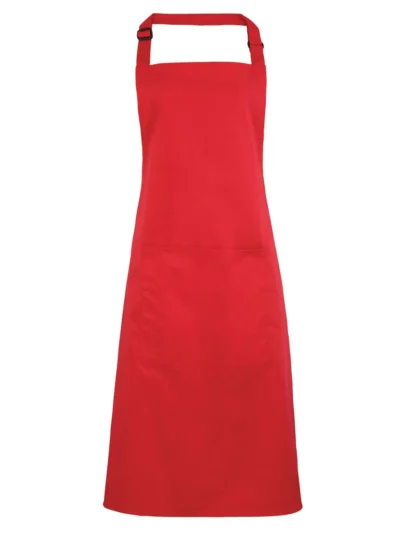 Colours Bib Apron With Pocket - strawberry red, UNICA