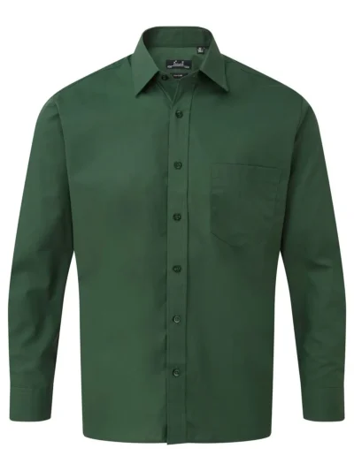Men's Long Sleeve Poplin Shirt - bottle, S