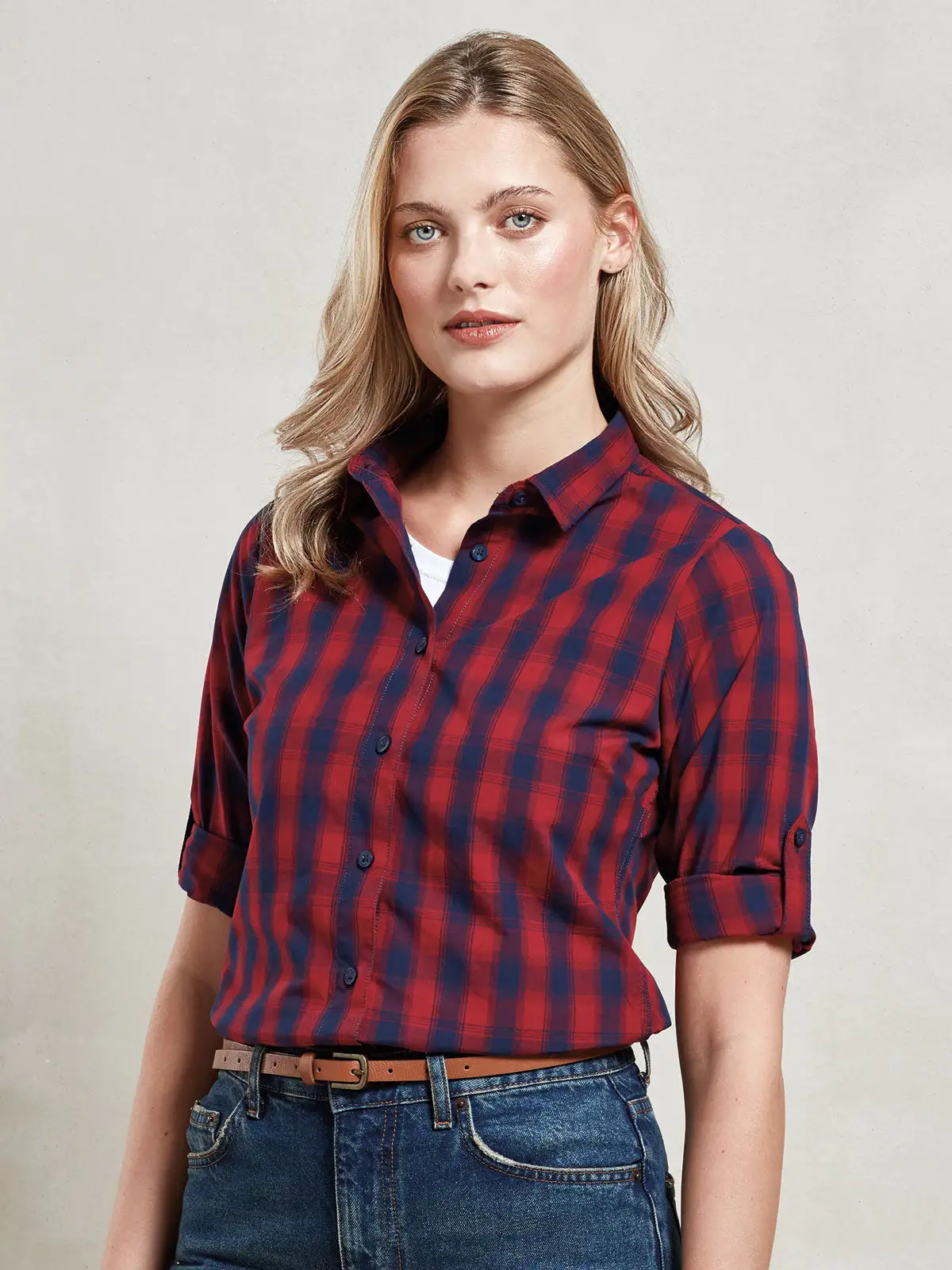 Ladies' LSL 'Mulligan' Check Cotton Bar Shirt t