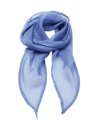 Ladies Chiffon Scarf - mid blue, UNICA