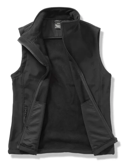 Womens Printable Softshell Bodywarmer - black/black, S