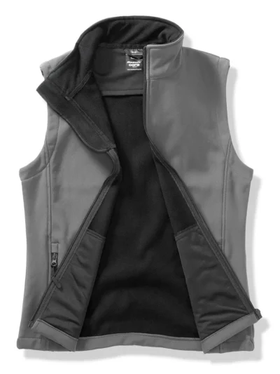 Womens Printable Softshell Bodywarmer - charcoal/black, XXL