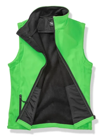 Womens Printable Softshell Bodywarmer - vivid green/black, S